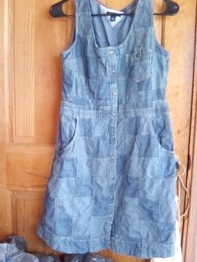 Tommy Hilfiger Blue Patchwork Denim Midi Dress